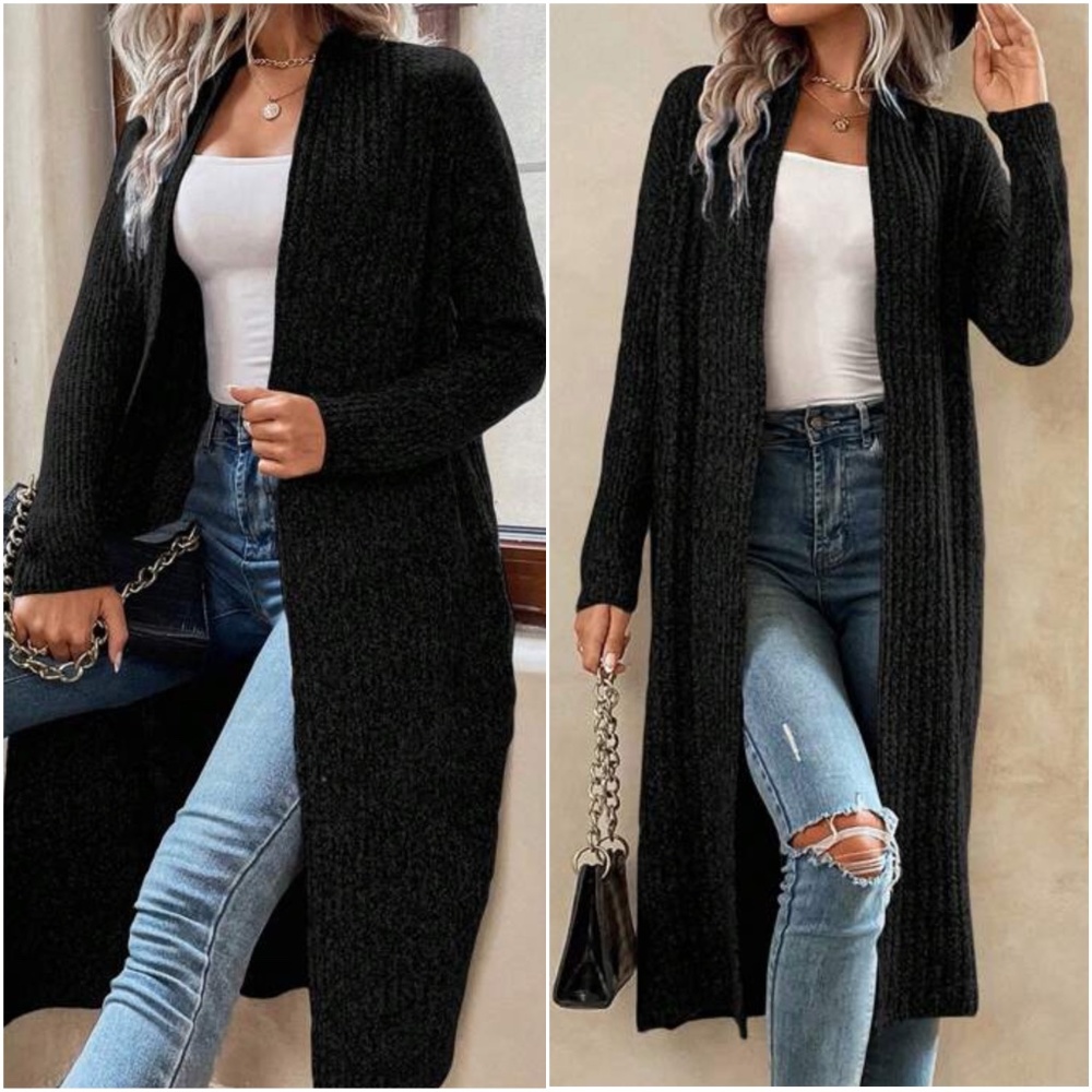 Cozy Open Front Knit Oversized Cardigan - Picture 1 of 3